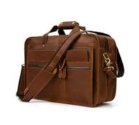 YHNNH messenger bag, 17.3 Inch Laptop Briefcase Genuien Leather Bag Business Travel Tote Bags Handbags For Men Male Large Brief Case Retro