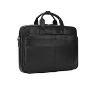 YHNNH messenger bag, Genuine Leather Men Briefcase Vintage 16 Inch Big Business Laptop Handbag Large Cowhide Messenger Shoulder Bag Man(Black,40cm Small)