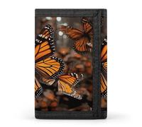 YHNNH Monarch Butterflies Trifold Wallet Polyester Casual Wallets Portable Stylish Coin Purse for Men And Women