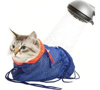 YHNNH Multifunctional Cat Grooming Bag - Pet Cat Bathing, Nail Clipping, Ear and Teeth Cleaning, Medicine Feeding and Injection Multi-Functional Restraint Bag (Blue)