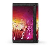YHNNH Music Notes Trifold Wallet Polyester Casual Wallets Portable Stylish Coin Purse for Men And Women