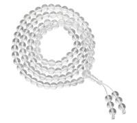 YHNNH, Natural Brazilian White Crystal Necklace 108 Buddha Rosary for Unisex Mala Prayer Medition