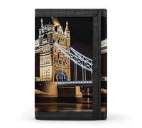 YHNNH Night London Tower Bridge Trifold Wallet Polyester Casual Wallets Portable Stylish Coin Purse for Men And Women
