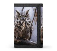 YHNNH Owl on A Branch Trifold Wallet Polyester Casual Wallets Portable Stylish Coin Purse for Men And Women