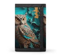 YHNNH Owl Trifold Wallet Polyester Casual Wallets Portable Stylish Coin Purse for Men And Women