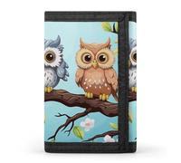 YHNNH Owls on A Branch Trifold Wallet Polyester Casual Wallets Portable Stylish Coin Purse for Men And Women