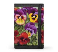 YHNNH Pansy Perfection Trifold Wallet Polyester Casual Wallets Portable Stylish Coin Purse for Men And Women