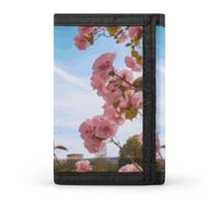 YHNNH Paris Eiffel Tower with Flowers Trifold Wallet Polyester Casual Wallets Portable Stylish Coin Purse for Men And Women