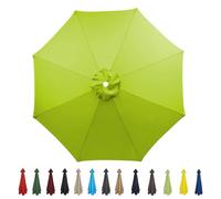 YHNNH Patio Umbrella Replacement Canopy 6.6ft 10ft Waterproof Polyester Fabric Top Cover for 6 8 Ribs Market Umbrellas Outdoor Parasol Canopy in Grass Green 2.7m 9ft