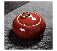 YHNNH pet memorial urn, Mini Handmade Ceramic Cremation Urn for Small Dogs, Cats, Human Ashes, of Memorial, Funeral Box(Wine Red)