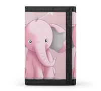 YHNNH Pink Elephant Trifold Wallet Polyester Casual Wallets Portable Stylish Coin Purse for Men And Women