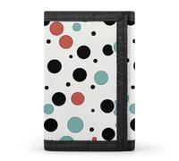YHNNH Polka Dot Trifold Wallet Polyester Casual Wallets Portable Stylish Coin Purse for Men And Women