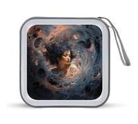 YHNNH Portable CD Wallet,40 Capacity CD/DVD Storage Boxes,Black Hole in Spaceprinted Plastic CD Holder Organizer for Car Home Travel