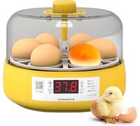 YHNNH Poultry incubator, Digital Thermostat, Automatic Turning, with Led Lighting,Can Accommodate 6 Eggs