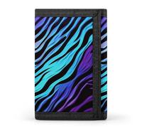 YHNNH Purple Blue Green Camouflage Zebra Stripes Trifold Wallet Polyester Casual Wallets Portable Stylish Coin Purse for Men And Women