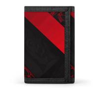 YHNNH Red Black Trifold Wallet Polyester Casual Wallets Portable Stylish Coin Purse for Men And Women