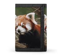YHNNH Red Panda on Tree Branch Trifold Wallet Polyester Casual Wallets Portable Stylish Coin Purse for Men And Women