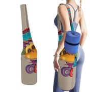 YHNNH Retro Colorful Roller Skates Yoga Mat Bag Yoga Backpack Multi Pocket Exercise Yoga Mat Carrier Multi-Functional Storage Bag for Pilates Beach Travel And Everyday Use