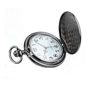 YHNNH, Retro Vintage Men Steampunk Smooth Surface Pendant Chain Classic Pocket Watch(Black)