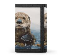 YHNNH Sea Otter Trifold Wallet Polyester Casual Wallets Portable Stylish Coin Purse for Men And Women