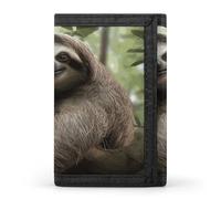 YHNNH Sloth Animal Trifold Wallet Polyester Casual Wallets Portable Stylish Coin Purse for Men And Women
