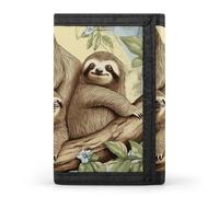 YHNNH Sloth Family Trifold Wallet Polyester Casual Wallets Portable Stylish Coin Purse for Men And Women
