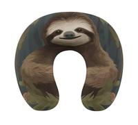YHNNH Sloth Neck Pillow Lightweight Portable U Shaped Pillow Memory Foam Cozy U-Shaped Sleep Pillows for Airplane Chair, Car,Office,Sleeping Rest Neck Head Cushion