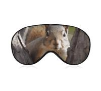 YHNNH Squirrel in The Tree Eye Masks Sleeping Light Blocking Adjustable Sleeping Mask with Detachable Breathable Eye Cover for Men/Women Sleeping Gifts