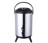 YHNNH, Stainless Steel Insulated Beverage Dispenser, Warm Beverage Dispensers for Tea and Espresso, Insulated Or Refrigerated Milk Tea Buckets with Taps(Black,10L)