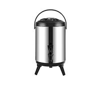 YHNNH, Stainless Steel Insulation Bucket, Stainless Steel Insulated Beverage Dispenser Cold and Hot Drink Dispenser with Thermometer(Silver)