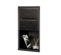 YHNNH Stainless Steel Shower Niche Tissue Box Holder - Large Capacity Bathroom Storage Solution, No Tiles Required(Black+gray)