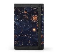 YHNNH Star Constellation Map Trifold Wallet Polyester Casual Wallets Portable Stylish Coin Purse for Men And Women
