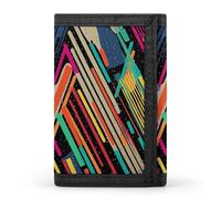 YHNNH Striped Abstract Colorful Trifold Wallet Polyester Casual Wallets Portable Stylish Coin Purse for Men And Women