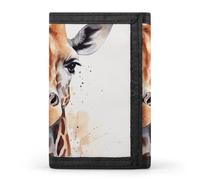 YHNNH Stylish Animal Watercolor Giraffe Trifold Wallet Polyester Casual Wallets Portable Stylish Coin Purse for Men And Women