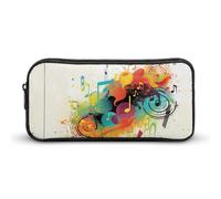 YHNNH Stylish Large Pencil Case Abstract Music Themed Printed, Big Capacity Pencil Pouch Stationery Pen Bag, Storage High Capacity Bag Pouch Holder Box Organizer, Marker Pen Case for Women & Men