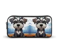 YHNNH Stylish Large Pencil Case Adorable Schnauzer Printed, Big Capacity Pencil Pouch Stationery Pen Bag, Storage High Capacity Bag Pouch Holder Box Organizer, Marker Pen Case for Women & Men