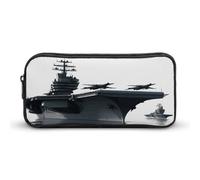 YHNNH Stylish Large Pencil Case Aircraft Carrier Printed, Big Capacity Pencil Pouch Stationery Pen Bag, Storage High Capacity Bag Pouch Holder Box Organizer, Marker Pen Case for Women & Men
