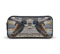 YHNNH Stylish Large Pencil Case Bald Eagle Flying Printed, Big Capacity Pencil Pouch Stationery Pen Bag, Storage High Capacity Bag Pouch Holder Box Organizer, Marker Pen Case for Women & Men
