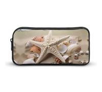 YHNNH Stylish Large Pencil Case Beach Shell Starfish Printed, Big Capacity Pencil Pouch Stationery Pen Bag, Storage High Capacity Bag Pouch Holder Box Organizer, Marker Pen Case for Women & Men
