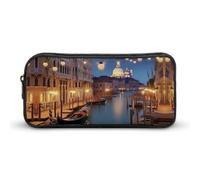 YHNNH Stylish Large Pencil Case Beautiful Venice at Night Printed, Big Capacity Pencil Pouch Stationery Pen Bag, Storage High Capacity Bag Pouch Holder Box Organizer, Marker Pen Case for Women & Men