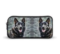 YHNNH Stylish Large Pencil Case Black German Shepherd Dog Printed, Big Capacity Pencil Pouch Stationery Pen Bag, Storage High Capacity Bag Pouch Holder Box Organizer, Marker Pen Case for Women & Men
