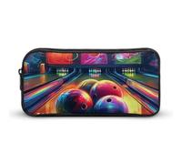 YHNNH Stylish Large Pencil Case Bowling Balls Printed, Big Capacity Pencil Pouch Stationery Pen Bag, Storage High Capacity Bag Pouch Holder Box Organizer, Marker Pen Case for Women & Men