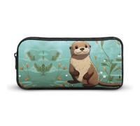 YHNNH Stylish Large Pencil Case Cartoon Cute Otter Printed, Big Capacity Pencil Pouch Stationery Pen Bag, Storage High Capacity Bag Pouch Holder Box Organizer, Marker Pen Case for Women & Men