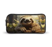 YHNNH Stylish Large Pencil Case Cartoon Sloth Printed, Big Capacity Pencil Pouch Stationery Pen Bag, Storage High Capacity Bag Pouch Holder Box Organizer, Marker Pen Case for Women & Men
