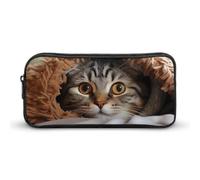 YHNNH Stylish Large Pencil Case Cat Under Blanket Printed, Big Capacity Pencil Pouch Stationery Pen Bag, Storage High Capacity Bag Pouch Holder Box Organizer, Marker Pen Case for Women & Men