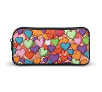 YHNNH Stylish Large Pencil Case Colorful Heart Pattern Printed, Big Capacity Pencil Pouch Stationery Pen Bag, Storage High Capacity Bag Pouch Holder Box Organizer, Marker Pen Case for Women & Men