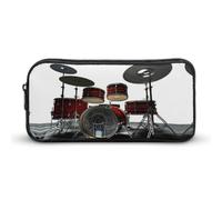 YHNNH Stylish Large Pencil Case Cool Drum Set Printed, Big Capacity Pencil Pouch Stationery Pen Bag, Storage High Capacity Bag Pouch Holder Box Organizer, Marker Pen Case for Women & Men