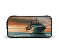 YHNNH Stylish Large Pencil Case Cruise Ship Printed, Big Capacity Pencil Pouch Stationery Pen Bag, Storage High Capacity Bag Pouch Holder Box Organizer, Marker Pen Case for Women & Men