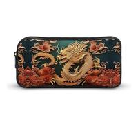 YHNNH Stylish Large Pencil Case Dragon Chinese Background Printed, Big Capacity Pencil Pouch Stationery Pen Bag, Storage High Capacity Bag Pouch Holder Box Organizer, Marker Pen Case for Women & Men