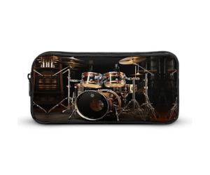 YHNNH Stylish Large Pencil Case Drum Set Printed, Big Capacity Pencil Pouch Stationery Pen Bag, Storage High Capacity Bag Pouch Holder Box Organizer, Marker Pen Case for Women & Men